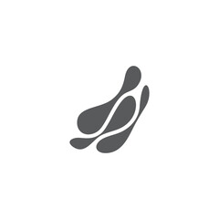flying curves motion fluid simple geometric logo vector
