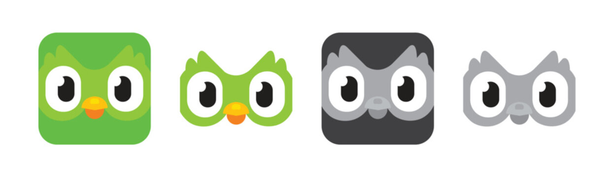 Duolingo App Logo Variations Set, Editorial&nbsp;Use&nbsp;Only