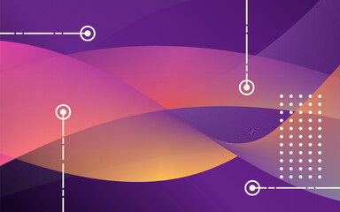 Futuristic abstract background with glowing purple and orange gradients. Dynamic waves and techno elements for web design or data visualization.