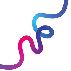 Gradient colored wavy line for modern design element