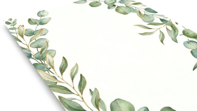 Delicate watercolor eucalyptus graces a white backdrop