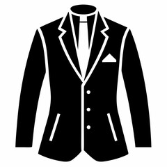 Blazer vector clean black silhouette design white background