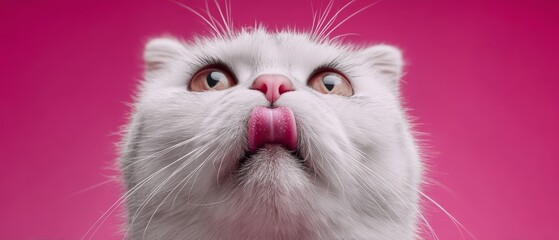 Cute Scottish Fold Cat in Acrylic Renaissance Style Painting