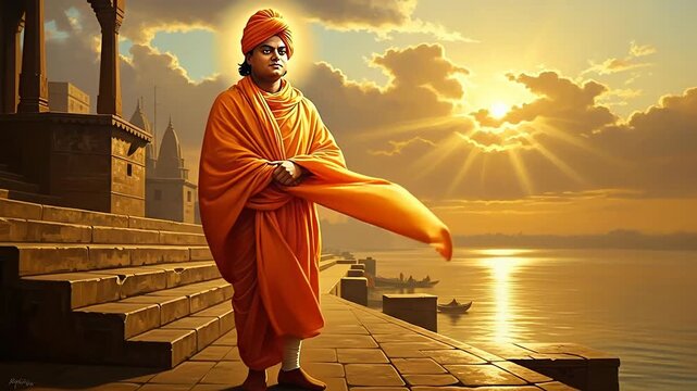 Swami Vivekananda Jayanti A Reverent Depiction of National Youth Day India, Celebrating the Spiritual Leader s Legacy