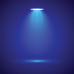 Colorful spotlight stage background with glowing light effect.