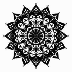 Bridal Mandala vector clean black silhouette design white background