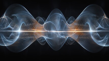 Diffraction order spectra laser interference patterns symmetrical wave formations blue orange light streaks mathematical precision digital visualization physics