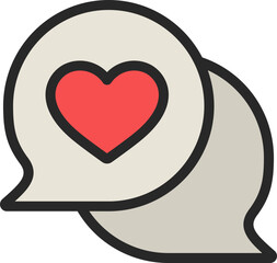 Love Discussion Filled Line Icon