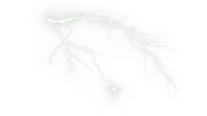 Lightning bolt PNG overlay illustration with intricate details, showcasing dynamic energy and movement, perfect for enhancing designs and creative projects with copy space