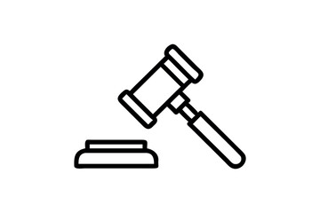 Naklejka premium Lawyer Gavel and Sounding Block Icon