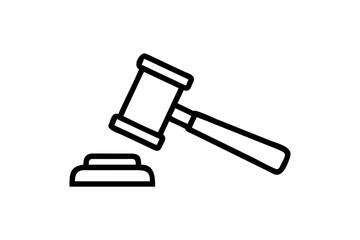 Gavel striking sound block simple outline