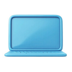 Light blue laptop computer
