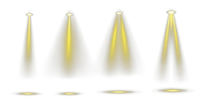 Subtle yellow light rays set shining diagonally. Soft spotlight glow with modern abstract energy, isolated PNG cutout for elegant presentation.