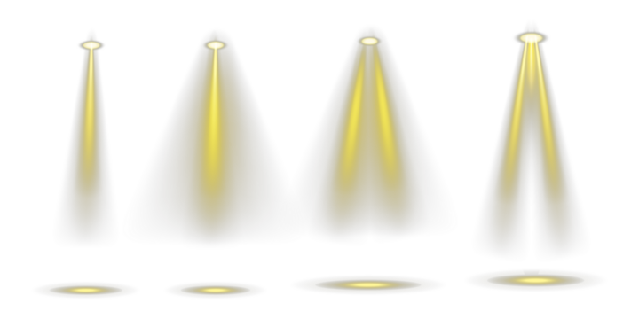 Subtle yellow light rays set shining diagonally. Soft spotlight glow with modern abstract energy, isolated PNG cutout for elegant presentation.