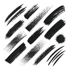 grunge brush strokes vector set of paint textures