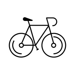 Obraz premium Minimalist black and white line art icon of a road bicycle
