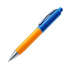 Orange and blue pen, angled shot