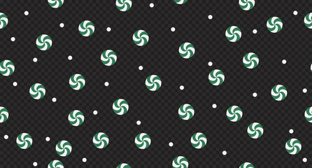 Striped sugar candy seamless pattern. Green and white striped sugar candy pattern. Season greetings wallpaper. New year background