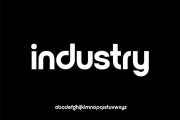 Modern bold lowercase alphabet font named Industry for typography design. © Luis