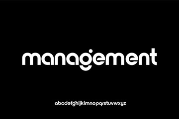 Modern rounded lowercase alphabet font for management branding.