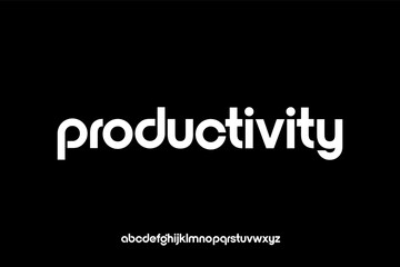 Obraz premium Modern rounded lowercase alphabet font for technology and design.