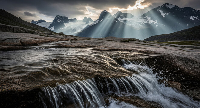 glacier in the mountains