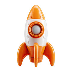 Orange and white rocket toy