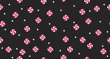 Striped sugar candy seamless pattern. Red and white striped sugar candy pattern. Season greetings wallpaper. New year background
