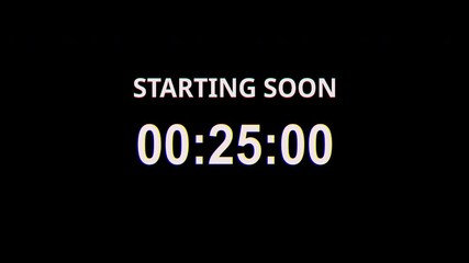 4k stock | 30 Second Countdown Glitch on black background. - Powered by Adobe