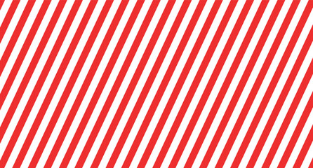 Red and white diagonal stripes background vector illustration. Candy cane pattern for Christmas or New Year concept, flat lay, seamless. Stripe pattern for gift wrap, fabric pattern, textile, tile