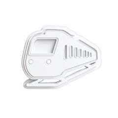 White train icon, stylized, simple