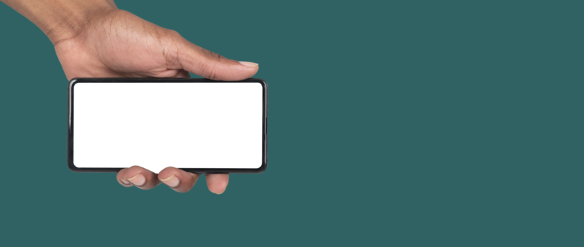 Smartphone display mockup in a hand, perfect for creative promotion, online advertising or UX