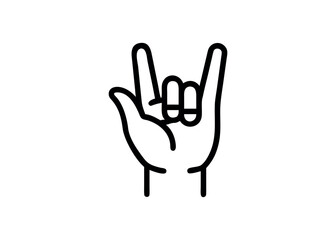 Rock on hand gesture icon