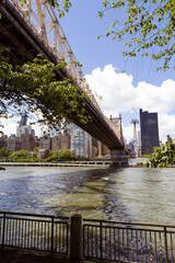 Queensboro Bridge over East River on a Sunny Day