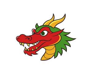 Chinese dragon head vector illustration isolated on white background