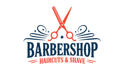 Barbershop hair and shave logo