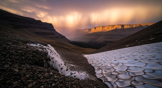 sunset over the mountains