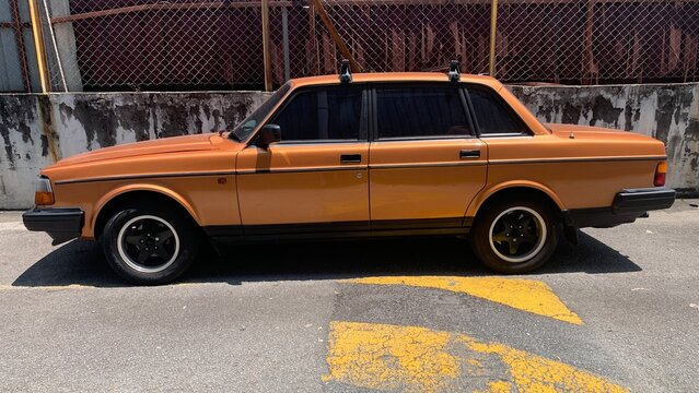 Model 1983 Volvo 240 GLT Turbo four cylinder. This vehicle produced by Swedish company Volvo Cars from 1974 to 1993, selangor-Malaysia  Oct 31th 2025