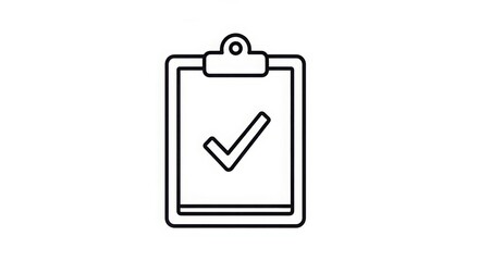 Clipboard With Checkmark Icon Task Completion Symbol