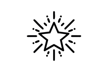 Stylized Starburst Icon in Black and White