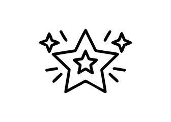 Obraz premium Black Outline Stars With Sparkle Effect