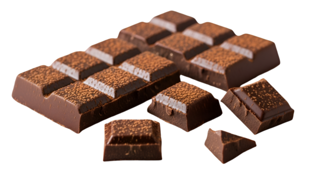 Indulge in rich, decadent dark chocolate bars dusted with cocoa, perfect for sweet cravings and gourmet dessert creations.