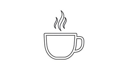 Steaming Coffee Cup Outline Icon