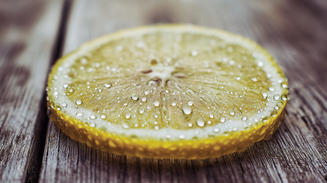 close up of a slice of lemon