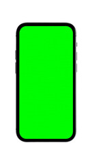 Mockup smart phone clipping path Transparent isolated with green screen chroma key vertical