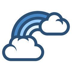 Obraz premium clouds with rainbow icon illustration