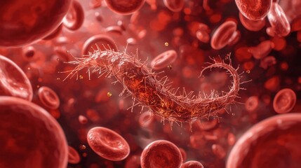 Bacteria in Bloodstream | Pathogen Infection, Sepsis, and Immune Response – Ideal for Medical Illustrations, Educational Content, Healthcare Blogs, Scientific Research, and Antibiot
