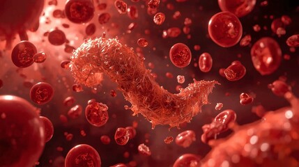 Bacteria in Bloodstream | Pathogen Infection, Sepsis, and Immune Response – Ideal for Medical Illustrations, Educational Content, Healthcare Blogs, Scientific Research, and Antibiot