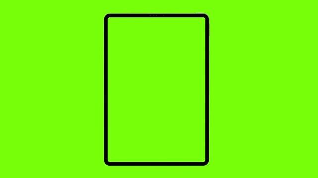 tablet advertisement on the green backgrounds