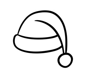 Vector Santa Claus Hat outline icon doodle sketch 